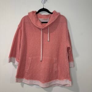 Soft Surroundings Santorini Shores Cowl Neck Pullover Sweatshirt Coral Pink 1X